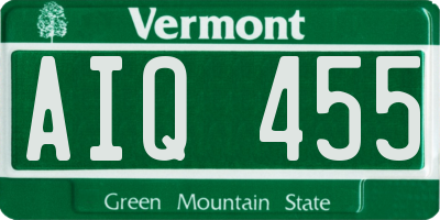 VT license plate AIQ455