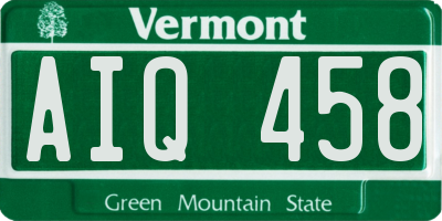 VT license plate AIQ458
