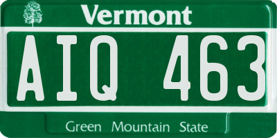 VT license plate AIQ463