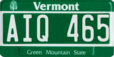 VT license plate AIQ465