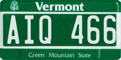 VT license plate AIQ466