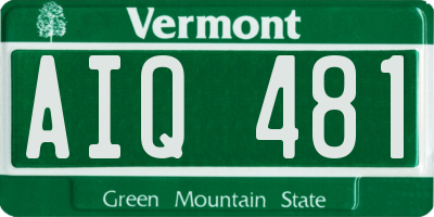 VT license plate AIQ481