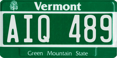 VT license plate AIQ489