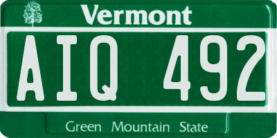 VT license plate AIQ492