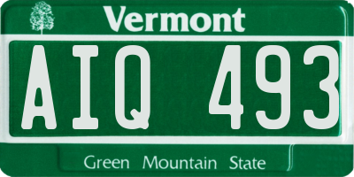 VT license plate AIQ493