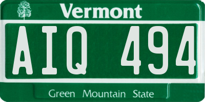VT license plate AIQ494