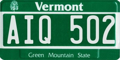 VT license plate AIQ502
