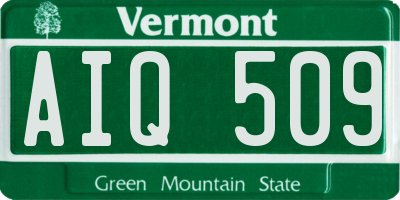 VT license plate AIQ509