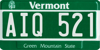 VT license plate AIQ521