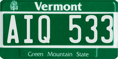 VT license plate AIQ533