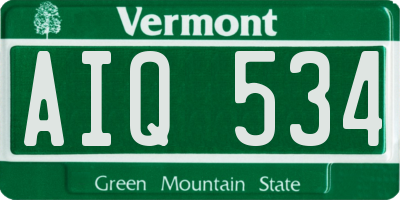 VT license plate AIQ534