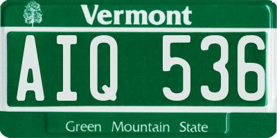 VT license plate AIQ536