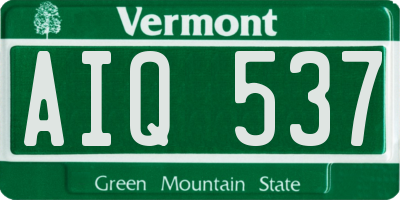 VT license plate AIQ537