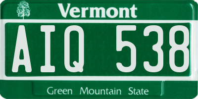 VT license plate AIQ538