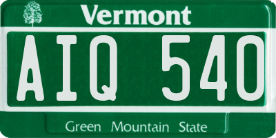 VT license plate AIQ540