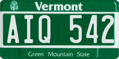 VT license plate AIQ542