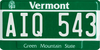VT license plate AIQ543