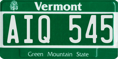 VT license plate AIQ545