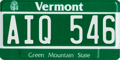 VT license plate AIQ546