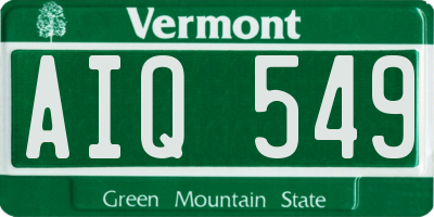 VT license plate AIQ549