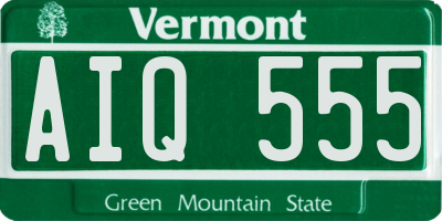 VT license plate AIQ555