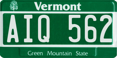 VT license plate AIQ562