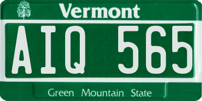 VT license plate AIQ565