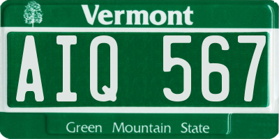 VT license plate AIQ567