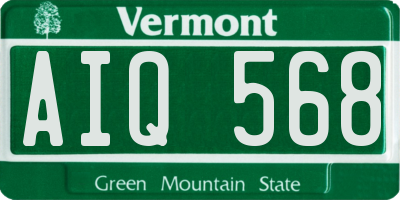 VT license plate AIQ568