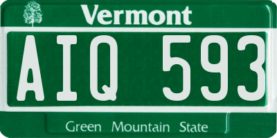 VT license plate AIQ593