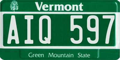 VT license plate AIQ597