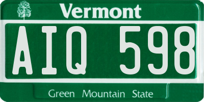 VT license plate AIQ598