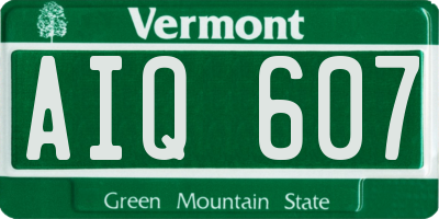 VT license plate AIQ607