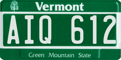 VT license plate AIQ612
