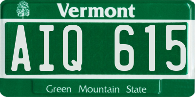 VT license plate AIQ615