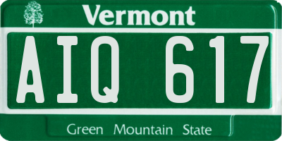 VT license plate AIQ617