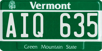 VT license plate AIQ635