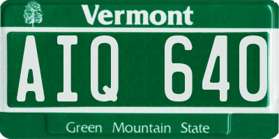VT license plate AIQ640