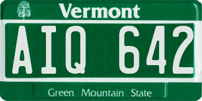 VT license plate AIQ642