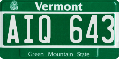 VT license plate AIQ643