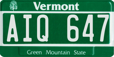 VT license plate AIQ647