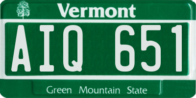 VT license plate AIQ651