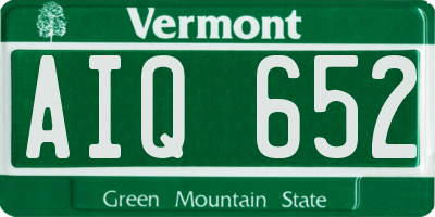 VT license plate AIQ652