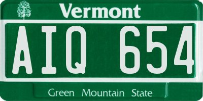 VT license plate AIQ654