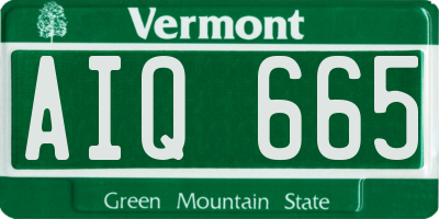 VT license plate AIQ665