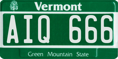 VT license plate AIQ666