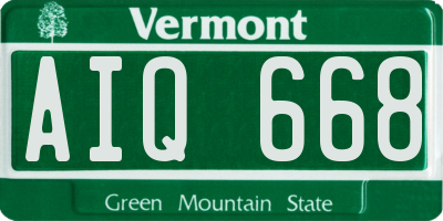 VT license plate AIQ668