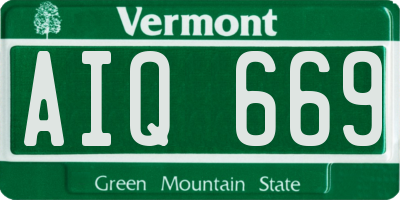 VT license plate AIQ669