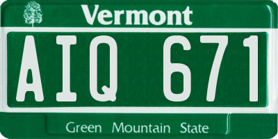 VT license plate AIQ671