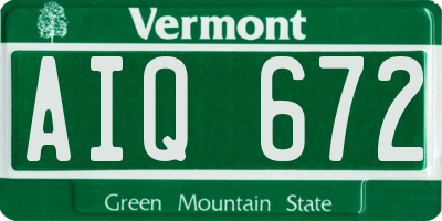 VT license plate AIQ672